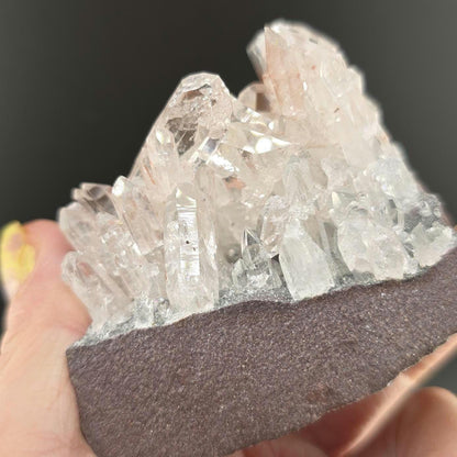 Pink Colombian "Lithium" Cluster of High Luster Tabular Quartz!