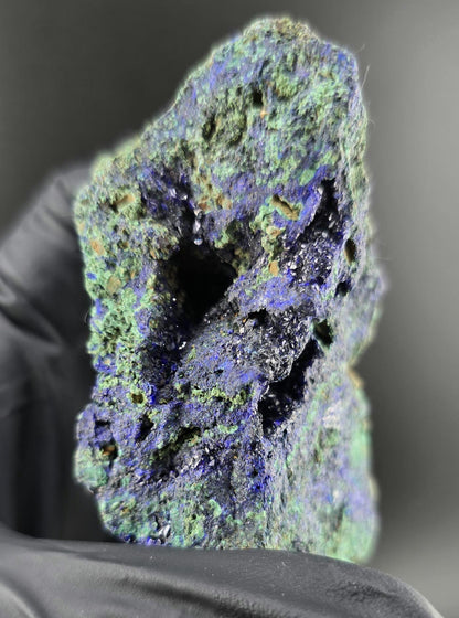 Druzy High Saturation Raw Azurite Specimen with Malachite Association!
