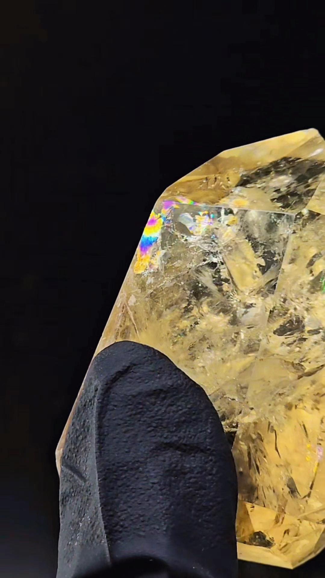 Brazilian Bicolor Citrine Tower with rainbows. Natural non-heated!