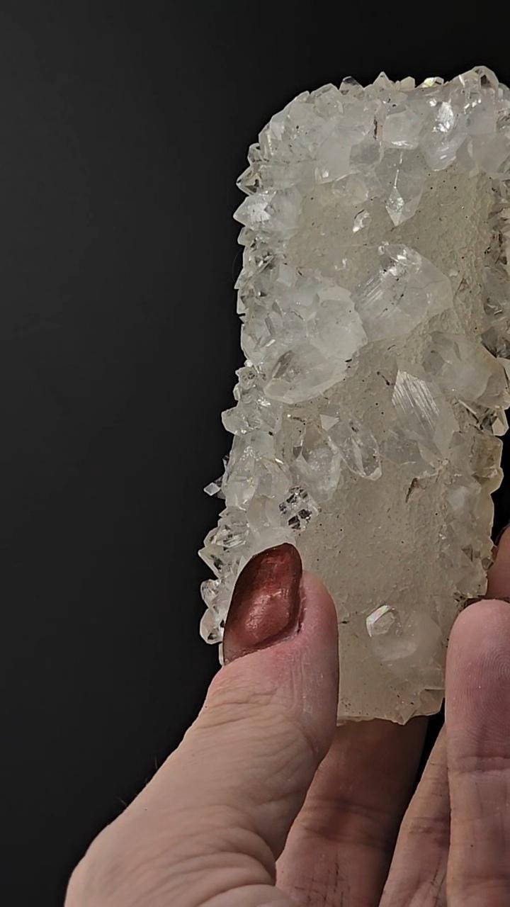Apophylite On Calcite! Hot pocket formation. From India!