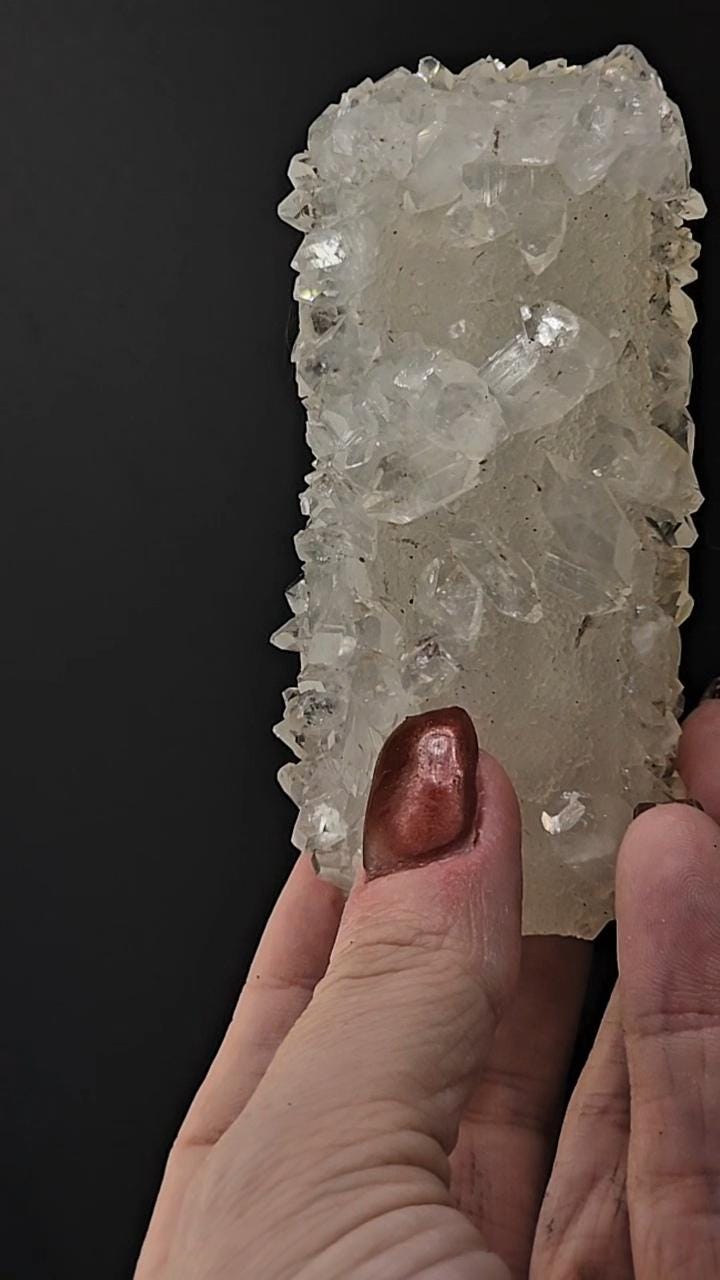 Apophylite On Calcite! Hot pocket formation. From India!