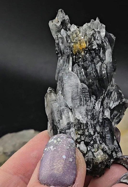 Black Vera Cruz Amethyst ontop of Goethite Casting! New Find! Limited Availability!