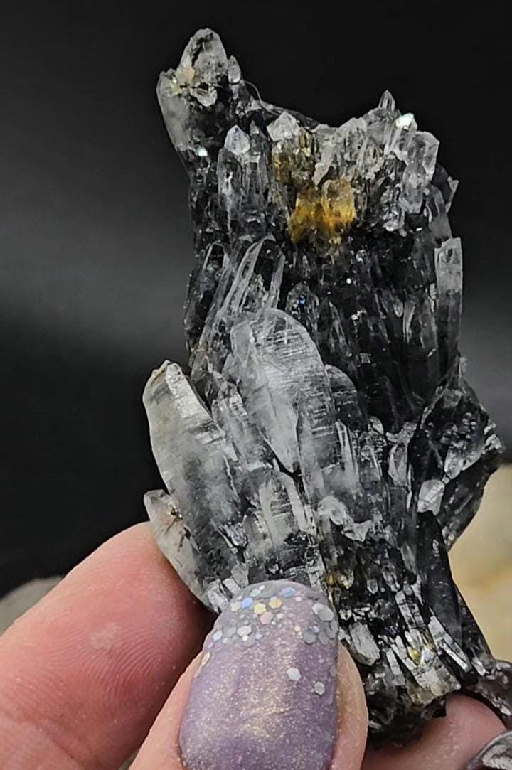 Black Vera Cruz Amethyst ontop of Goethite Casting! New Find! Limited Availability!