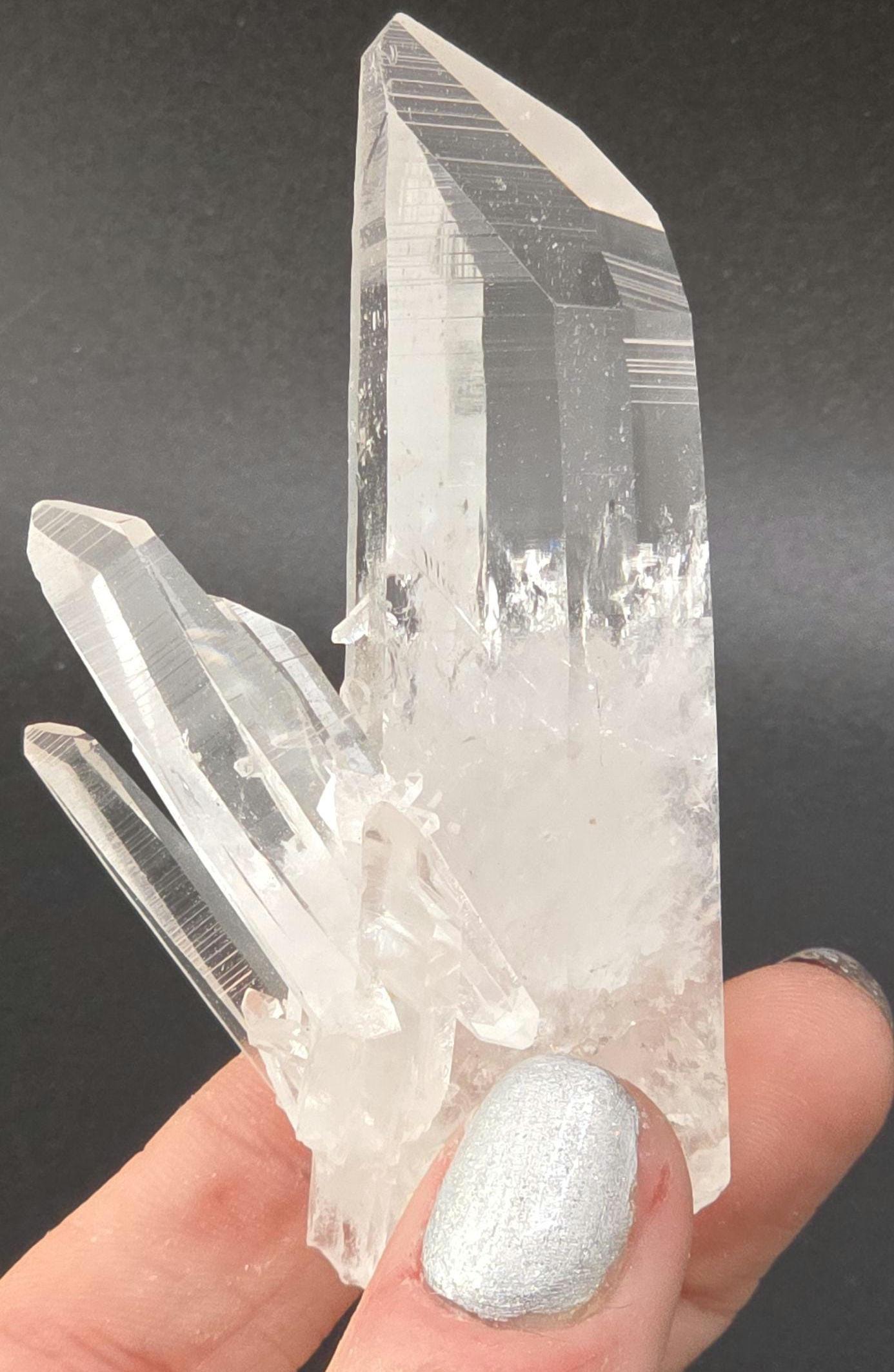 Lemurian Clear Quartz Point with Striated Riders! Amazing Santander piece!