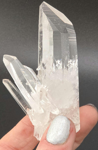 Lemurian Clear Quartz Point with Striated Riders! Amazing Santander piece!