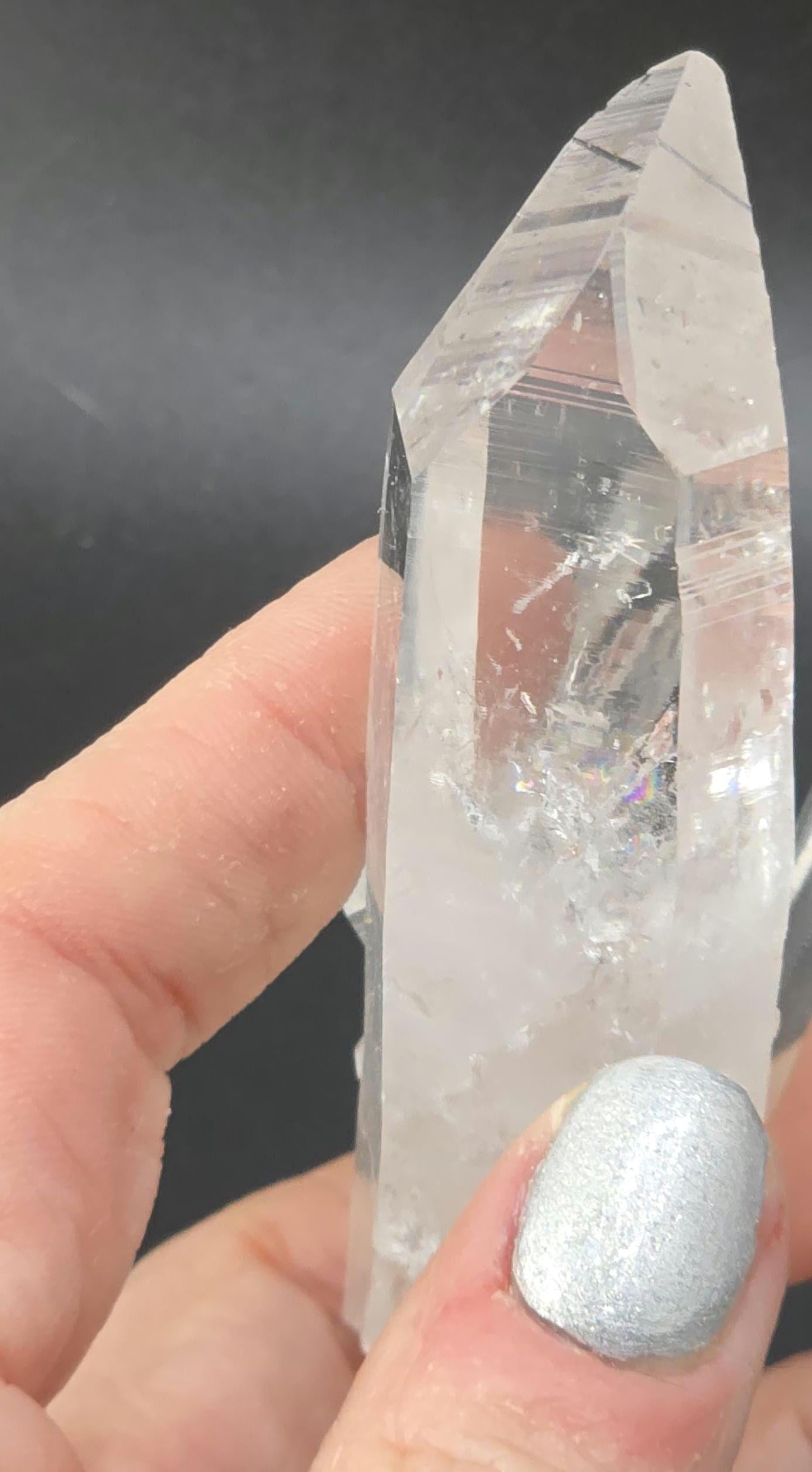 Lemurian Clear Quartz Point with Striated Riders! Amazing Santander piece!