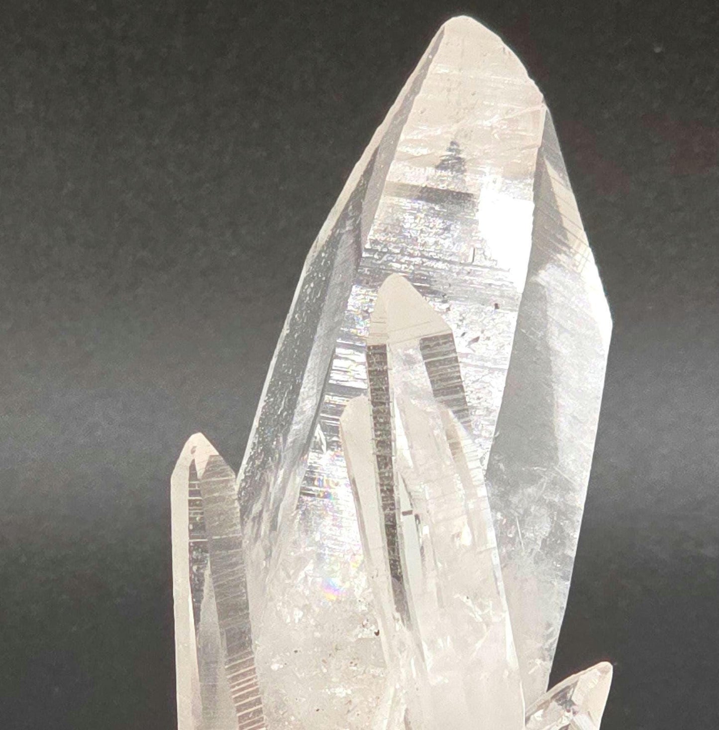 Lemurian Clear Quartz Point with Striated Riders! Amazing Santander piece!