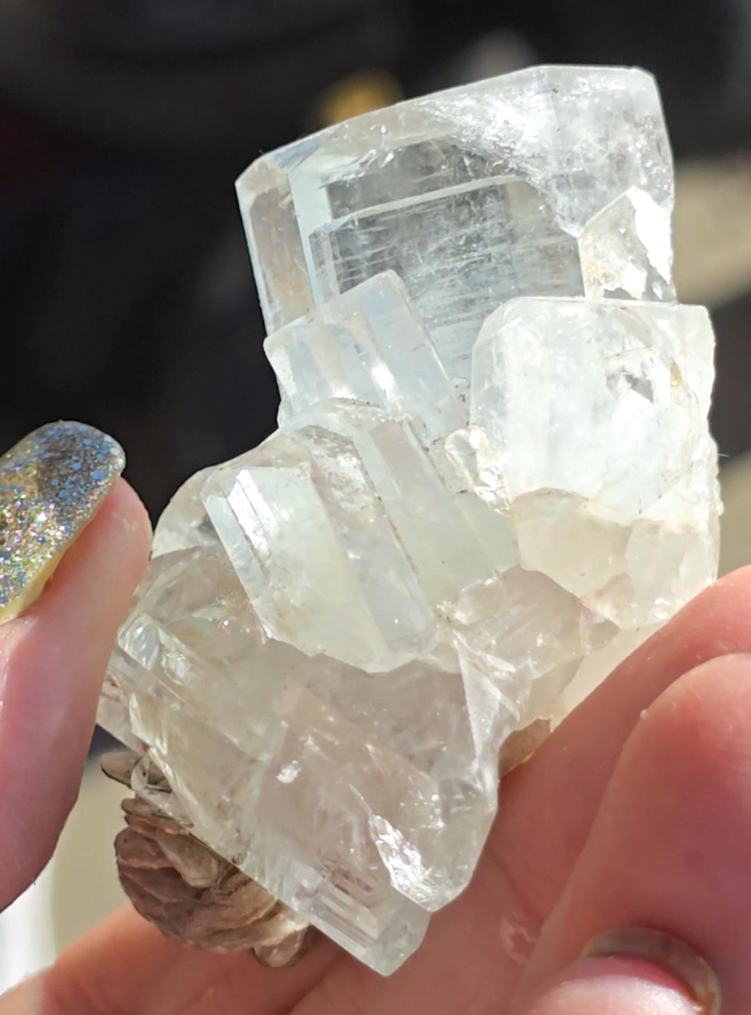 Water Clear Aquamarine on Mica | Shigar Valley, Pakistan | Natural Blue Aquamarine Crystal Specimen