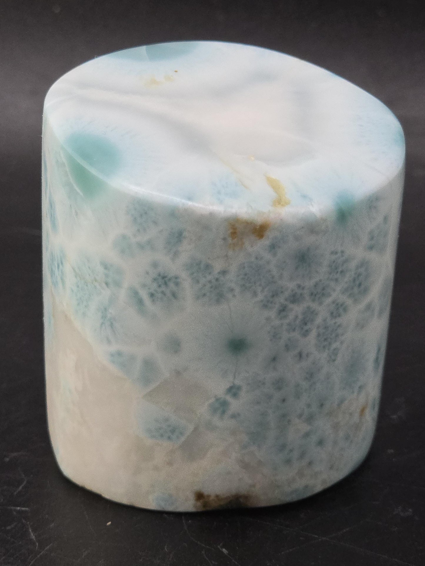 LARIMAR Core Snap Shot Of The Caribbean Ocean | Pectolite | Dominican Republic