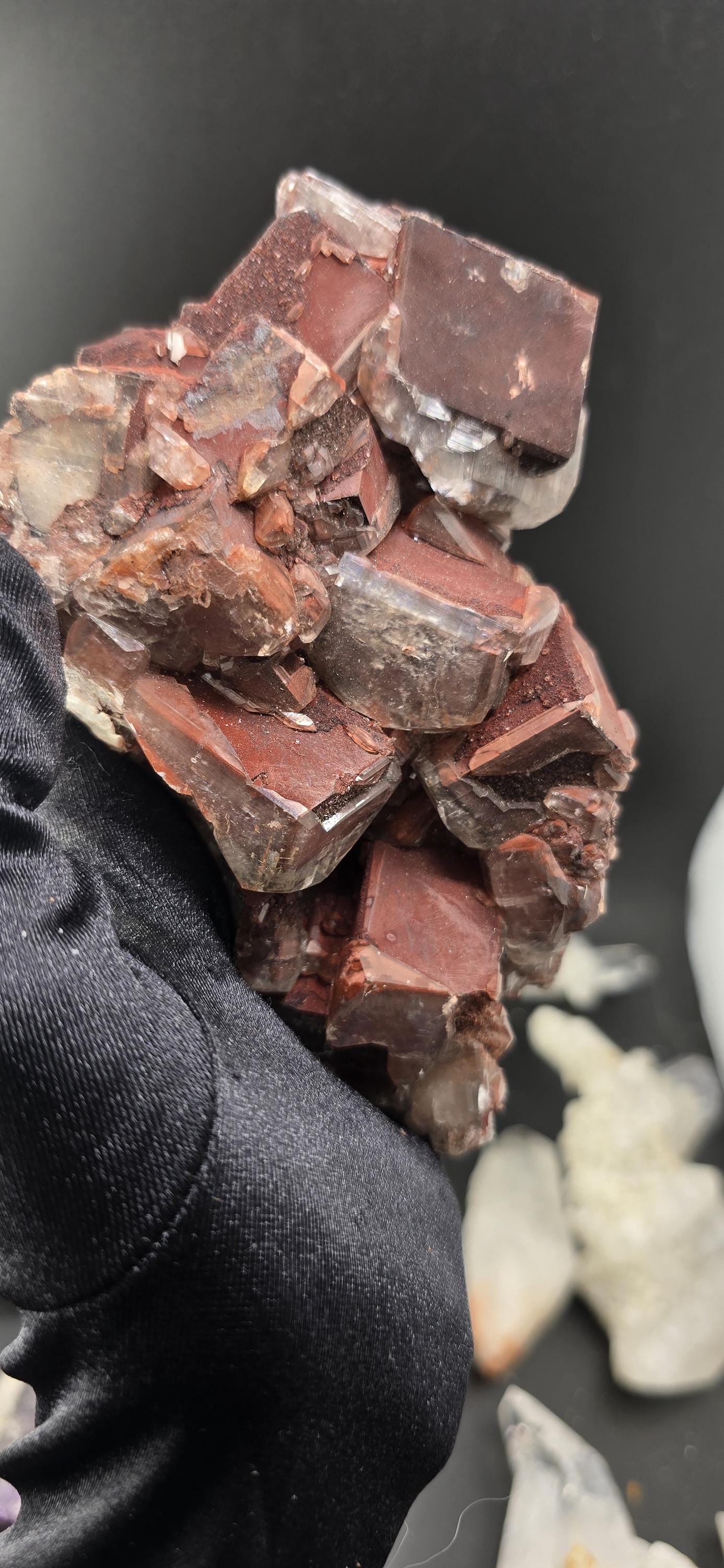 Chocolate Calcite with Rare Goethite Inclusions! Big Specimen over 500 grams!