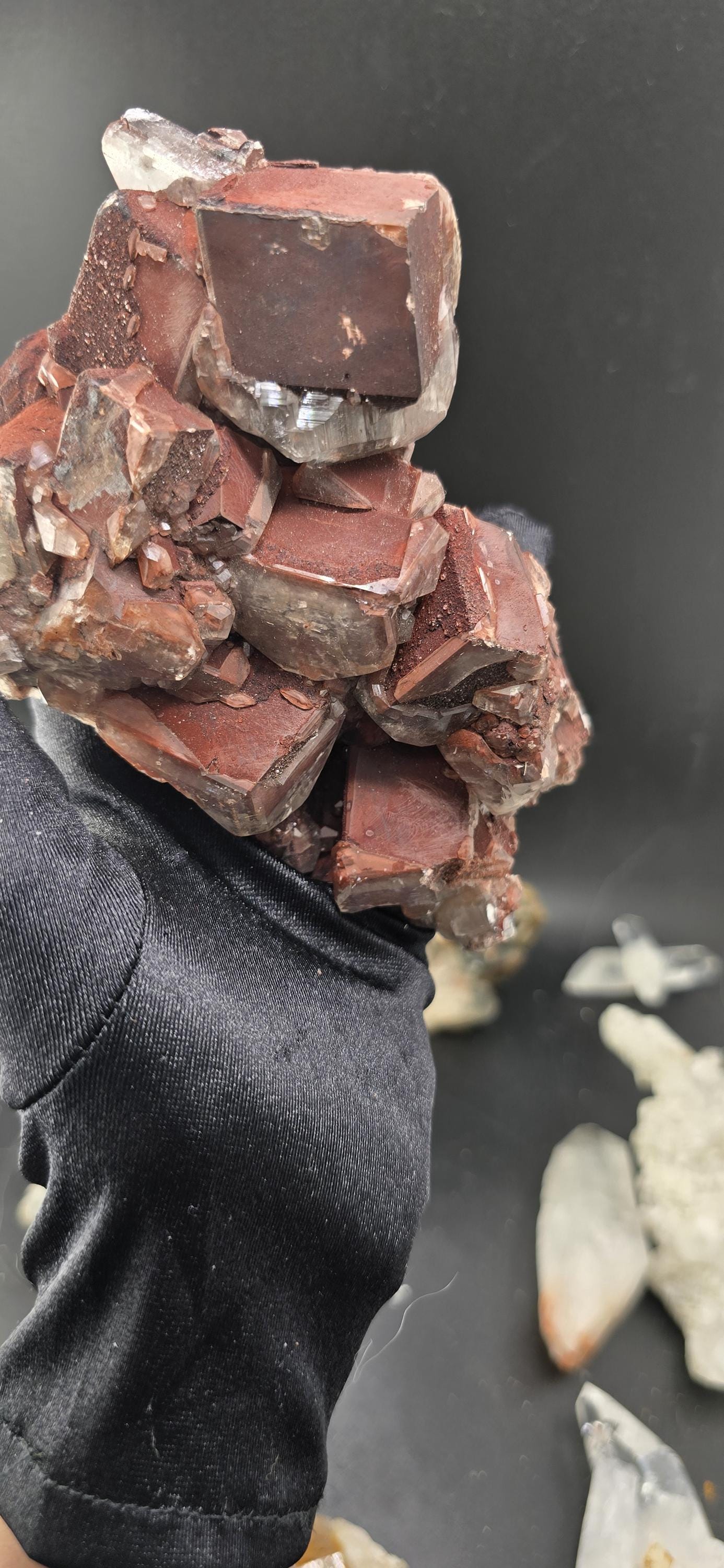 Chocolate Calcite with Rare Goethite Inclusions! Big Specimen over 500 grams!