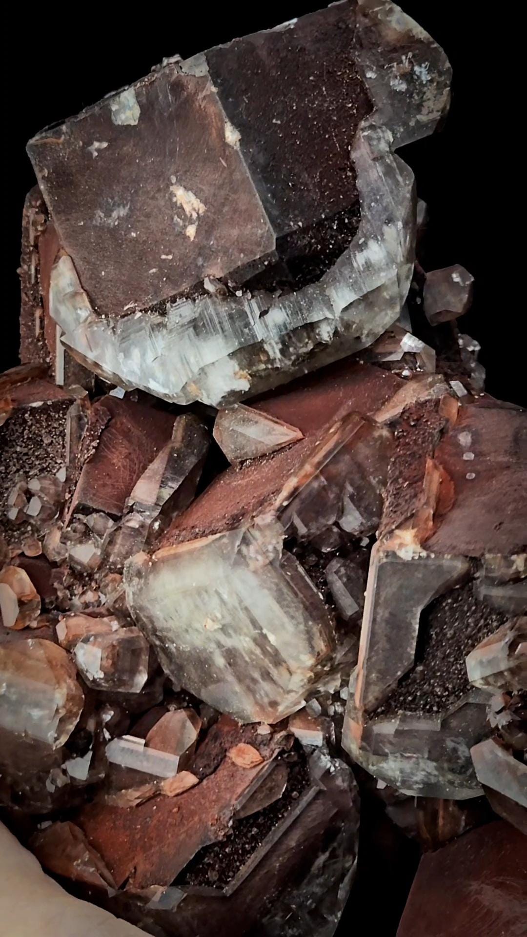 Hematite Included Calcite Specimen From Hubei Daye China w Goethite Inclusions Massive Statement Piece