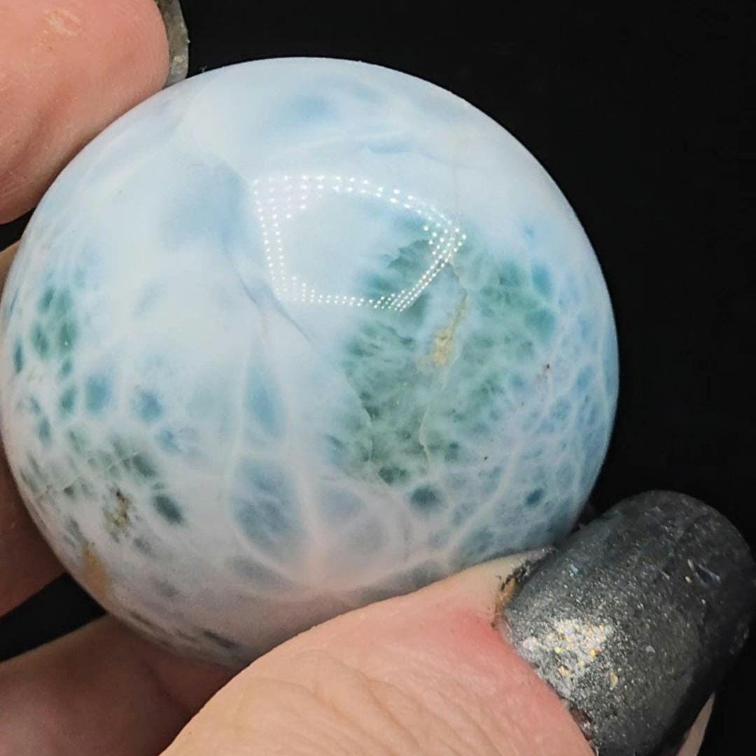 Larimar Sphere | DRC | Blue Pectolite | Polish Crystal