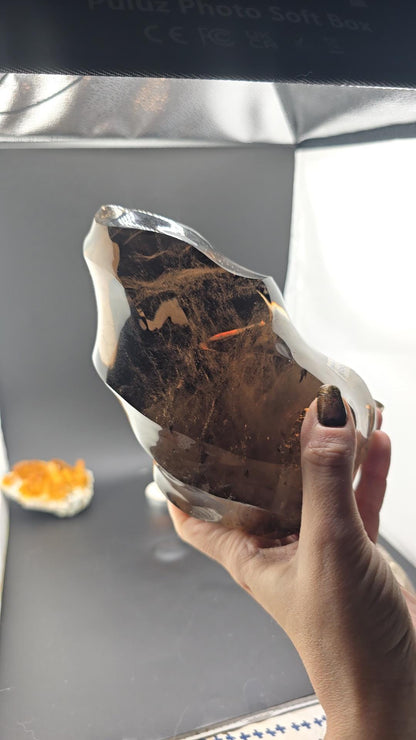 HUGE Smoky Quartz Flame from 90s Brazil w International Galaxy! 5kg