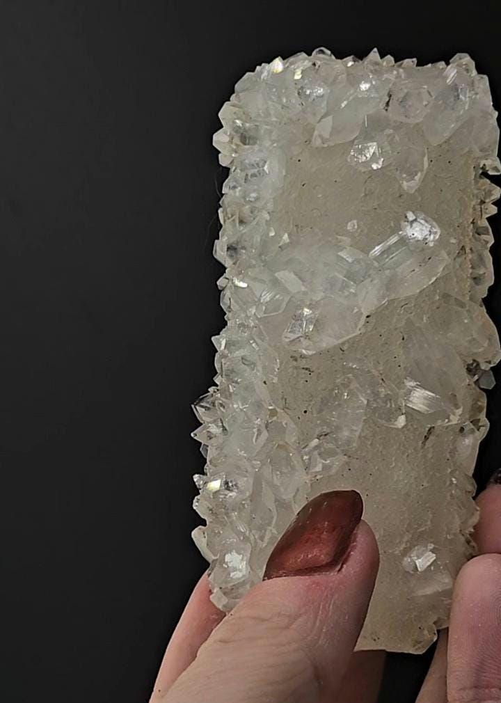 Apophylite On Calcite! Hot pocket formation. From India!