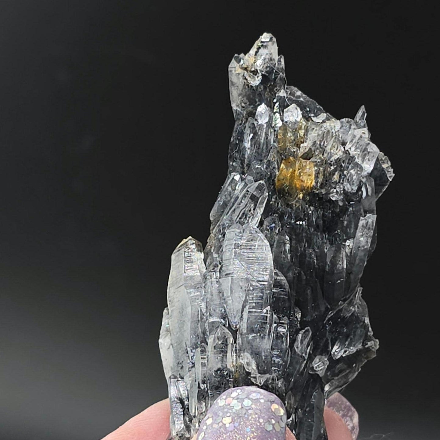 Black Vera Cruz Amethyst ontop of Goethite Casting! New Find! Limited Availability!