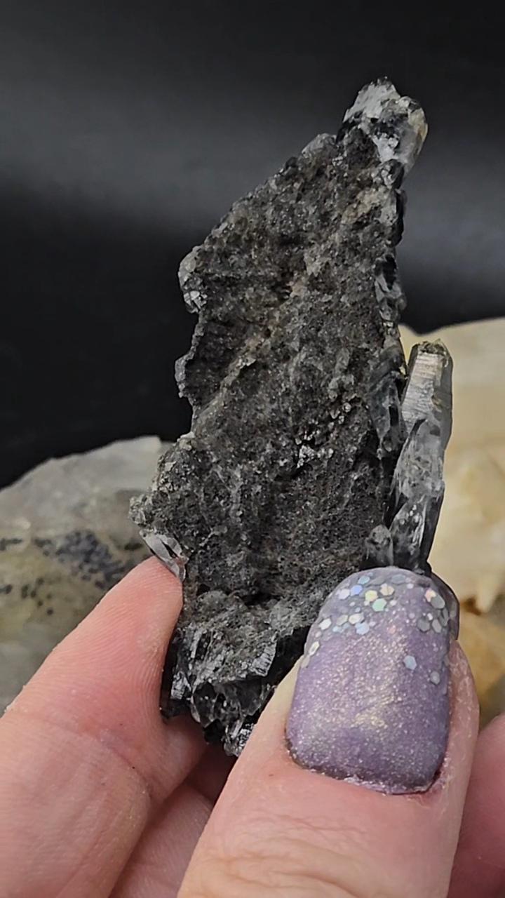 Black Vera Cruz Amethyst ontop of Goethite Casting! New Find! Limited Availability!