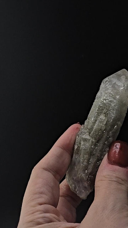 Inner Mongolian Scalenahedral Green Point | Prase Quartz | Hedenbergite Inclusion