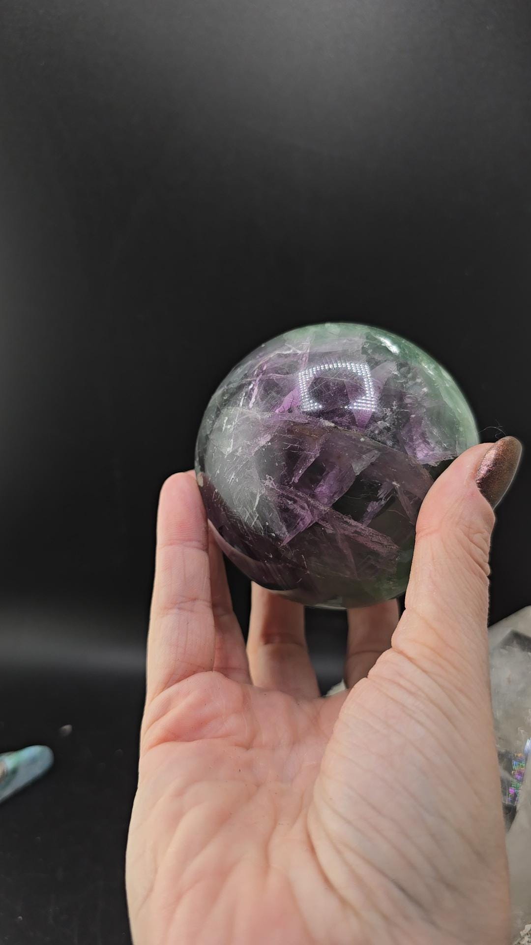 Enormous Fluorite Sphere – Unique Energy, Stunning Display, Discounted for Minor Dings