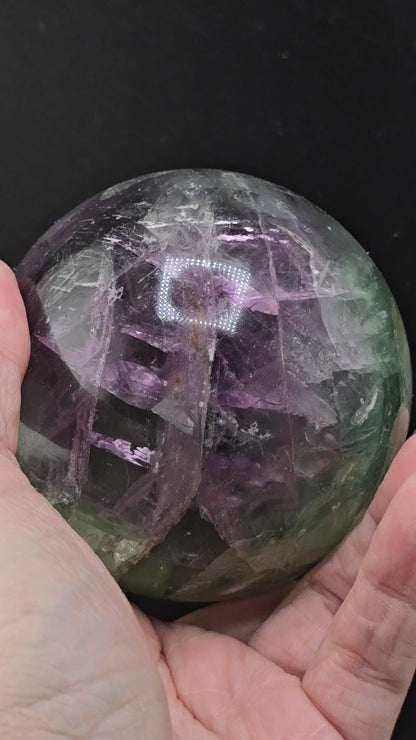 Enormous Fluorite Sphere – Unique Energy, Stunning Display, Discounted for Minor Dings