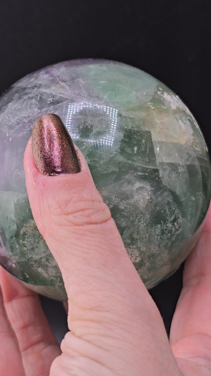 Enormous Fluorite Sphere – Unique Energy, Stunning Display, Discounted for Minor Dings