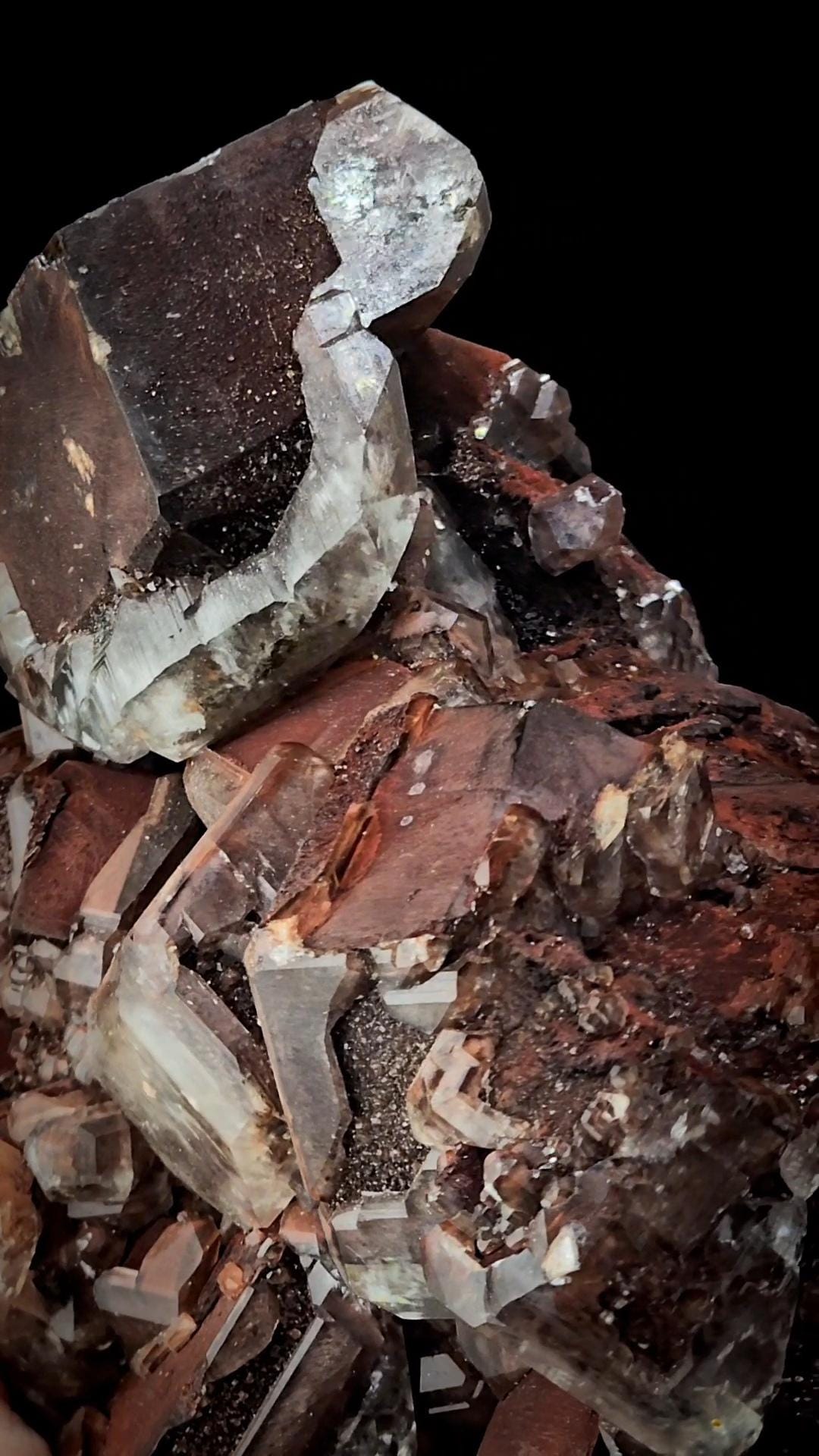 Hematite Included Calcite Specimen From Hubei Daye China w Goethite Inclusions Massive Statement Piece