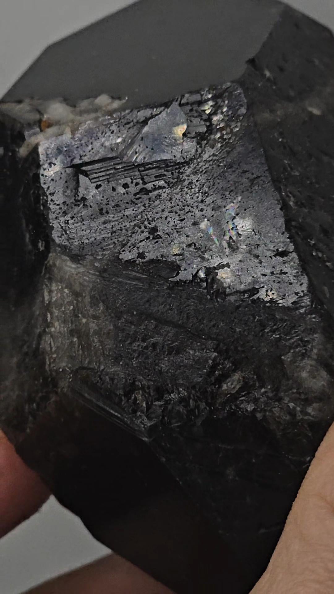 Big Natural Morion Quartz SMOKY Doubly Terminated from Dia Matina Brazil Old Stock