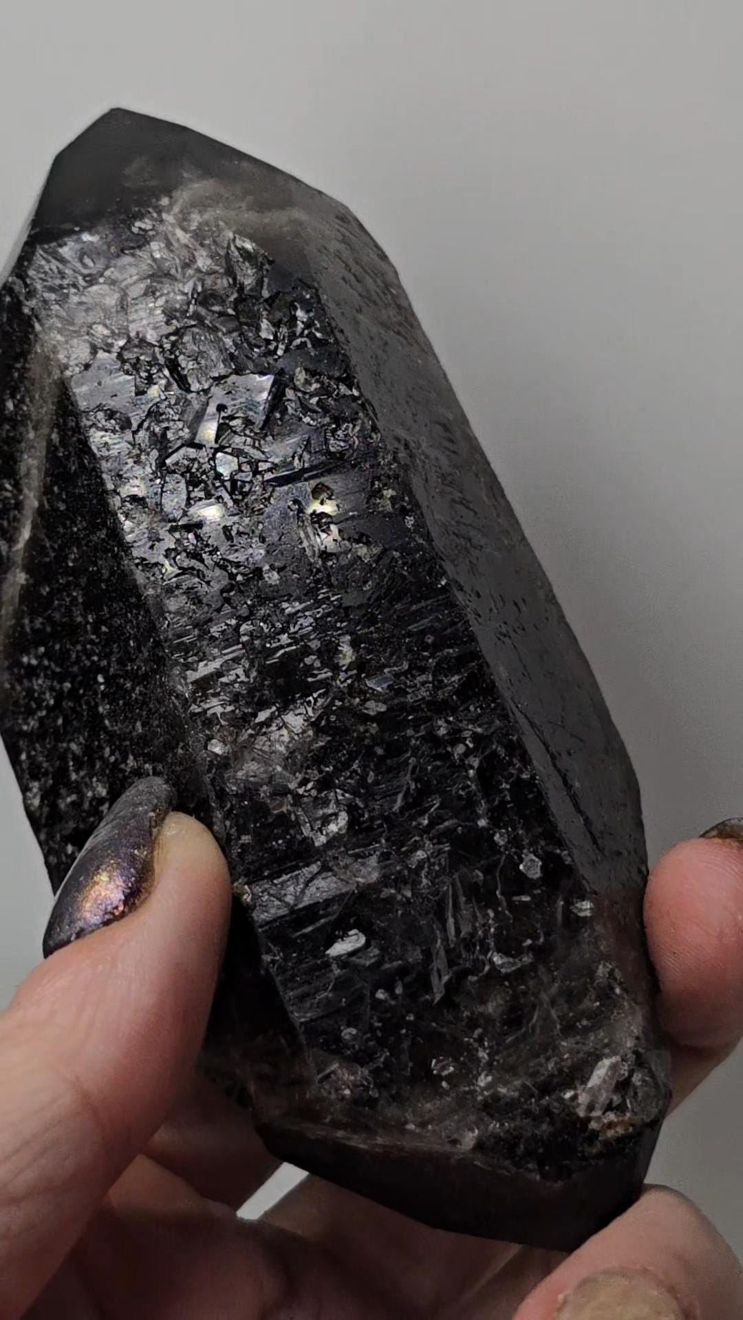 Big Natural Morion Quartz SMOKY Doubly Terminated from Dia Matina Brazil Old Stock
