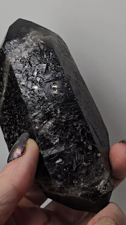 Big Natural Morion Quartz SMOKY Doubly Terminated from Dia Matina Brazil Old Stock