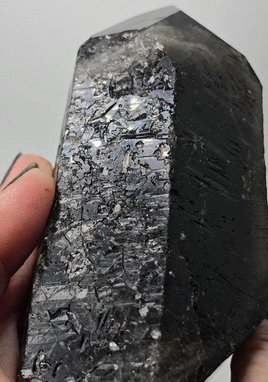 Big Natural Morion Quartz SMOKY Doubly Terminated from Dia Matina Brazil Old Stock
