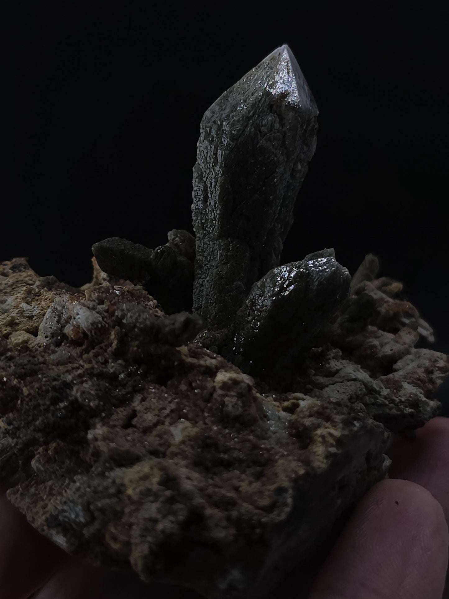 RARE Russian Dragon Prase Quartz Point on Matrix from Delnagorsk!