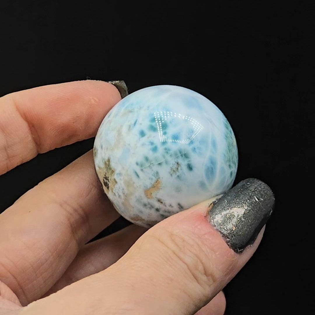 Larimar Sphere | DRC | Blue Pectolite | Polish Crystal