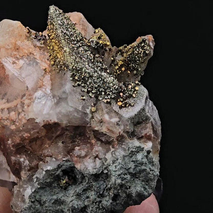 Rainbow Chalco Pyrite Covering Calcite From Delnagorsk Russia