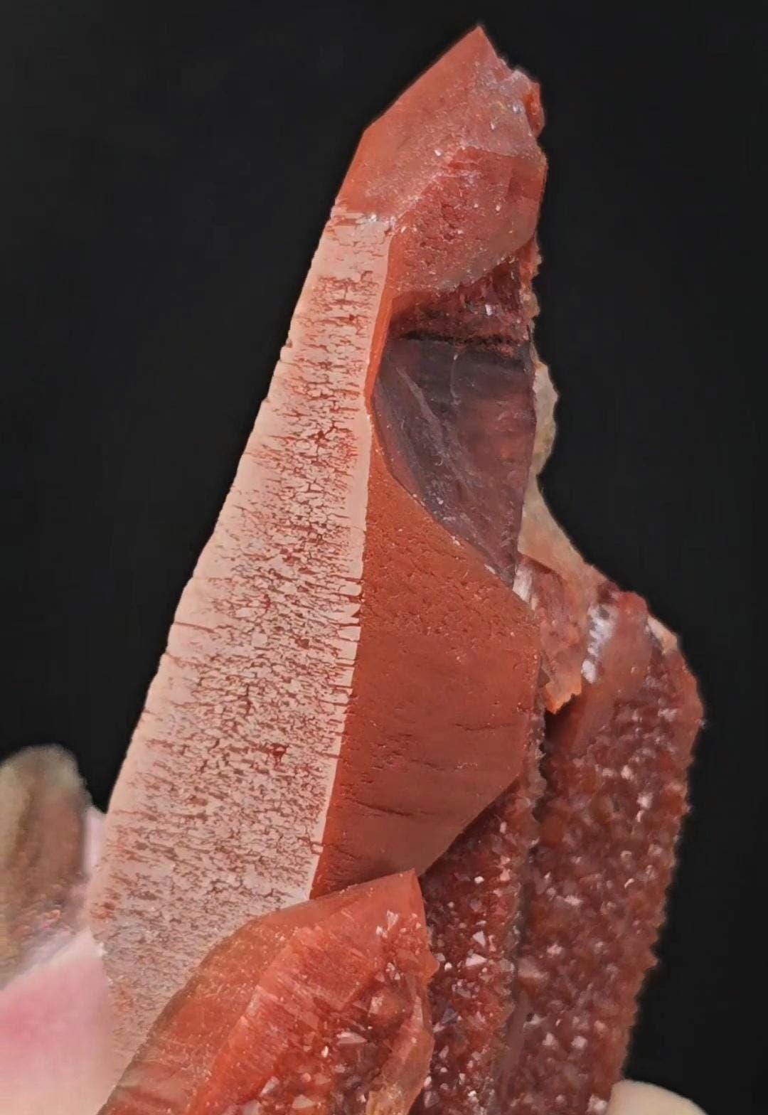 Red Moroccan Dragon Hematite Infused Quartz w Visible Layers!