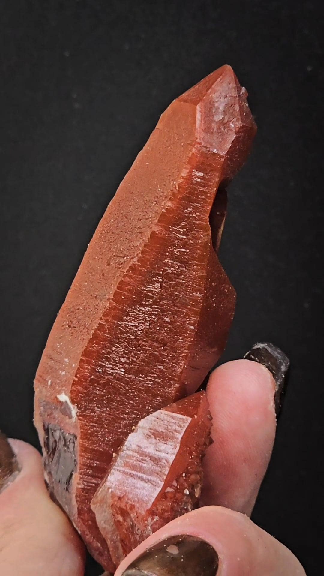 Red Moroccan Dragon Hematite Infused Quartz w Visible Layers!