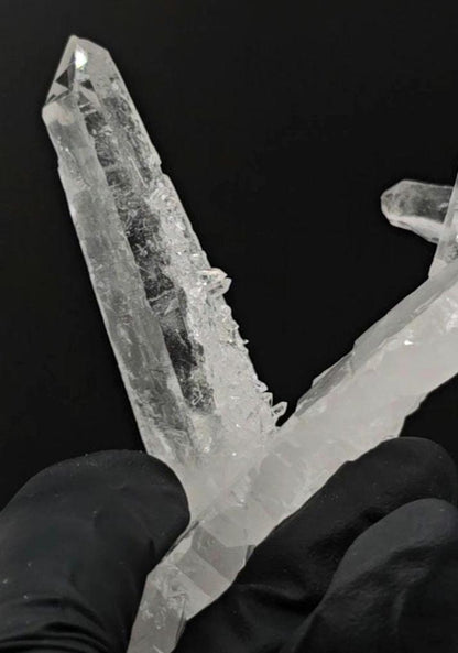 Dia Matina Brazil Laser Quartz Point Growing From Tabby Shield Quartz Plate | Water Clear Clarity | Rare Formation
