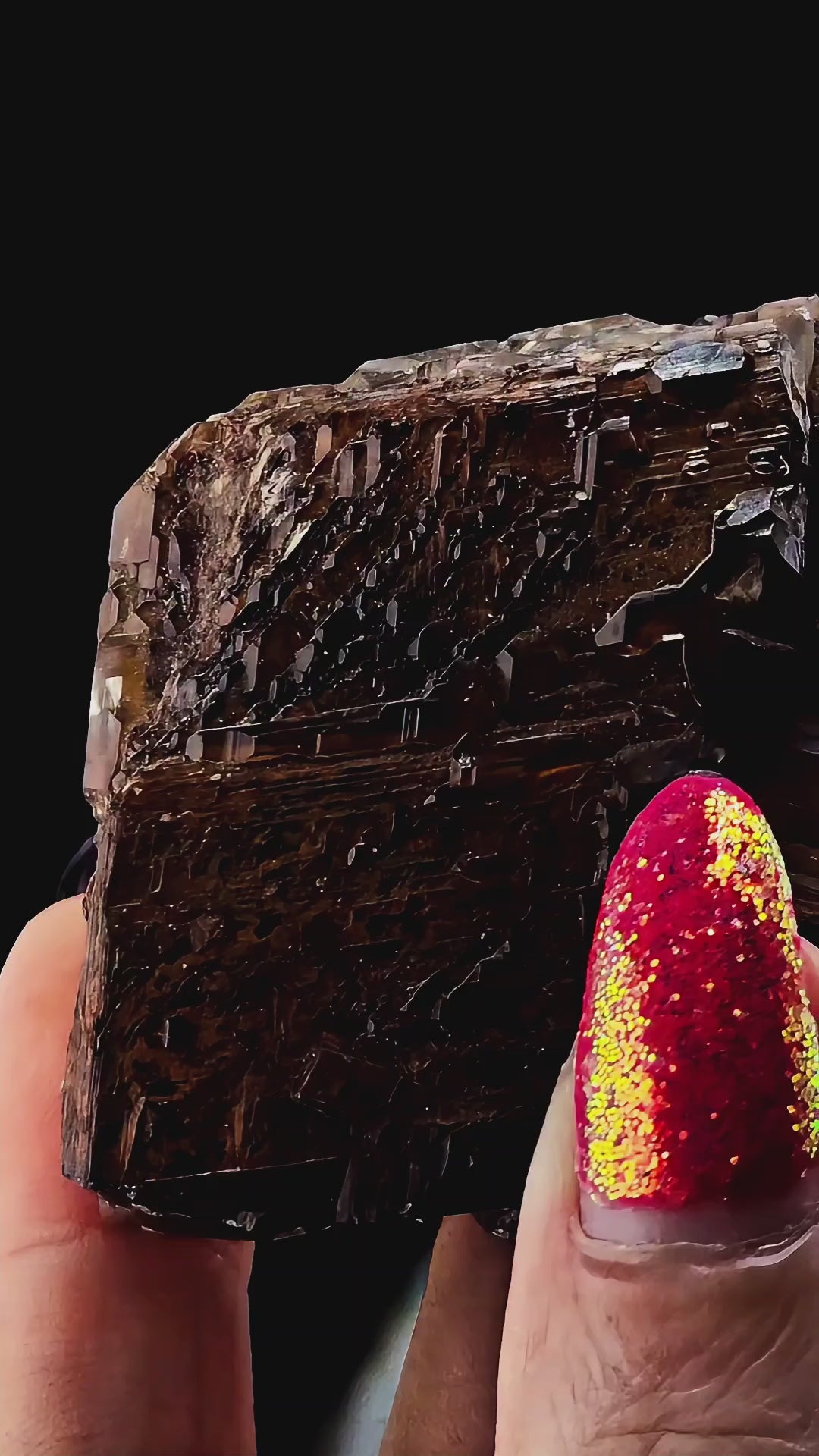 Etched Hematite Included Calcite From Hubei Daye China