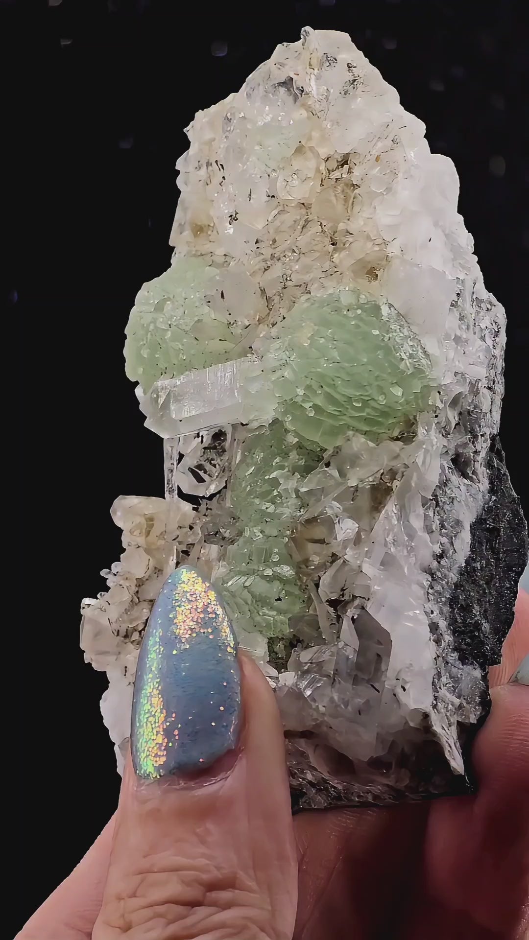 Goboboseb Quartz with Seafoam Green Prehnite Clusters | Namibia Mineral Specimen