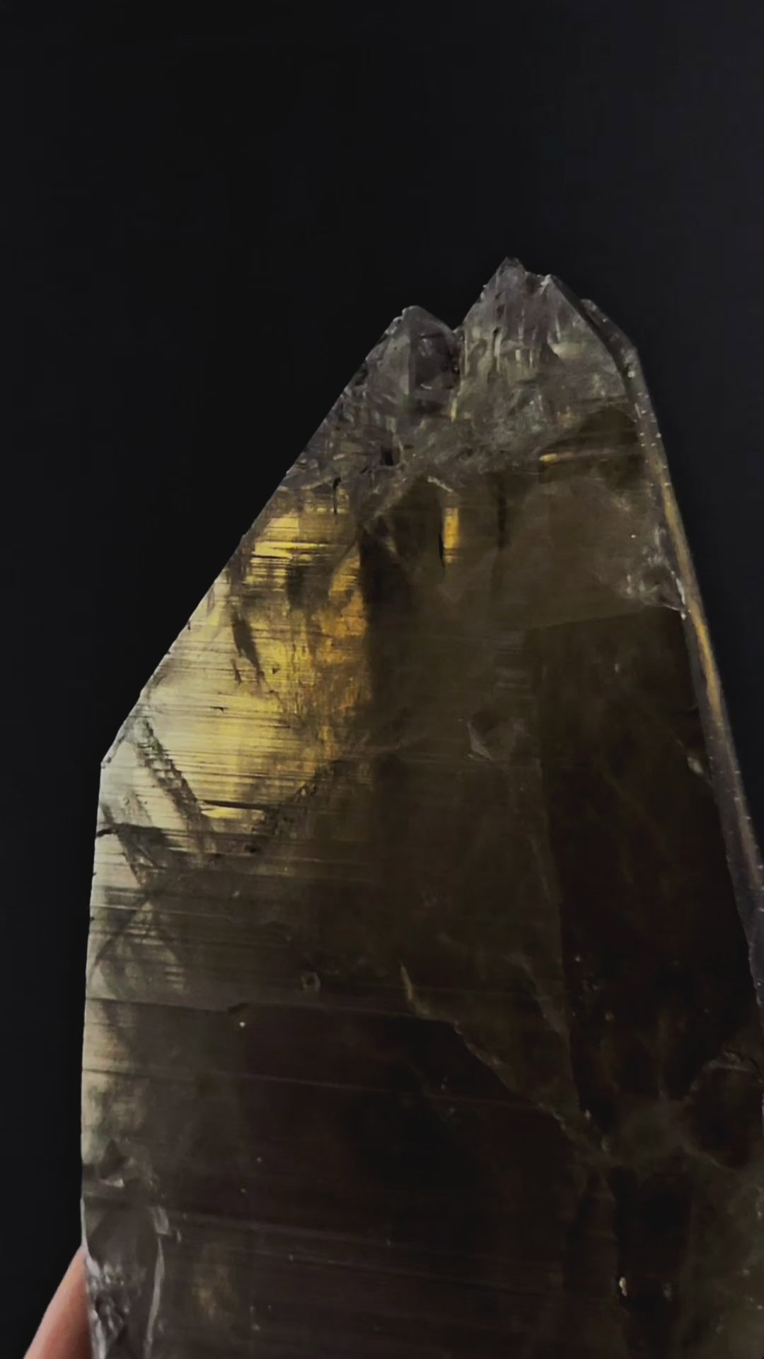 Smoky Citrine Massive Double Termination with coronal Termination