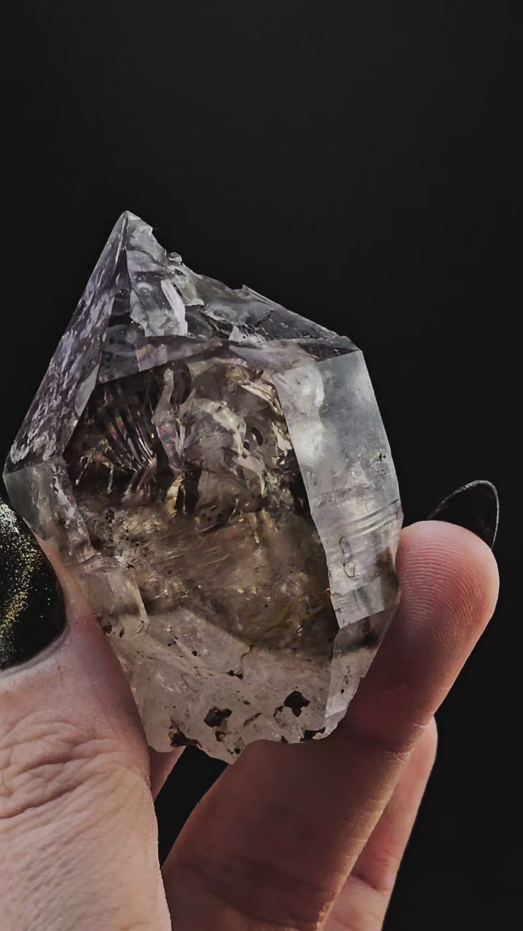 Smoky Amethyst Scepter with Claw Mark Rainbow from Little Ones Claim Goboboseb